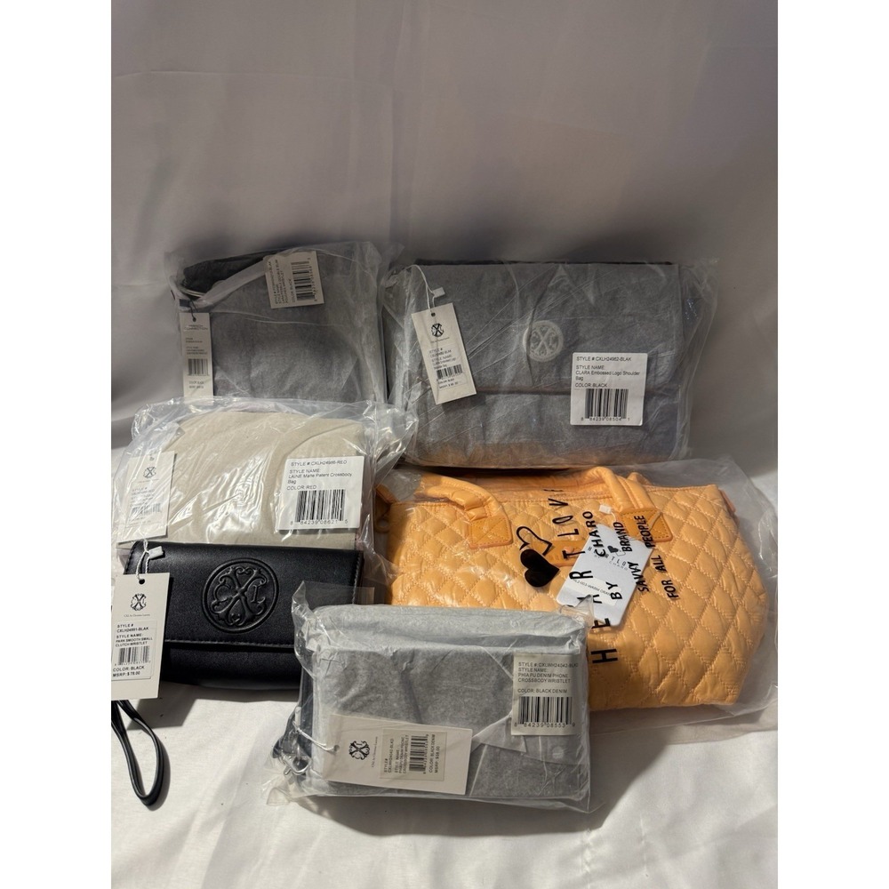 Lot of 6 NWT Designer Handbags Wallets Christian Lacroix French Connection